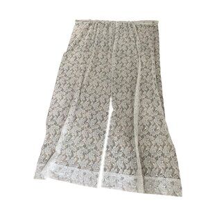 White Floral Lace Curtain Panels - Set of 2 - 78" Long - Elegant & Airy Home Dec